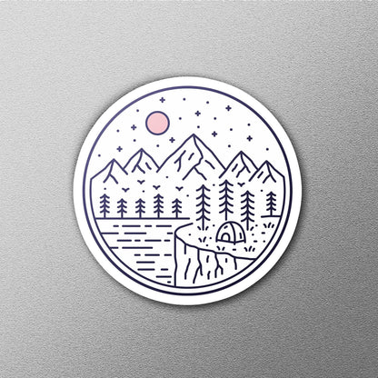 Camping Circle Outline sticker – view 2