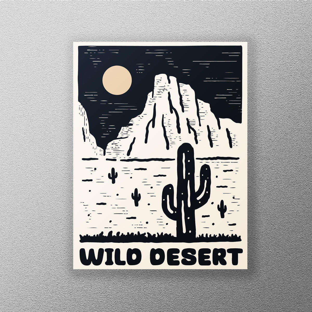 Wild Desert sticker, stunning desert illustration