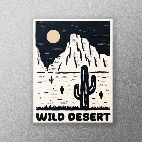 Wild Desert sticker, stunning desert illustration