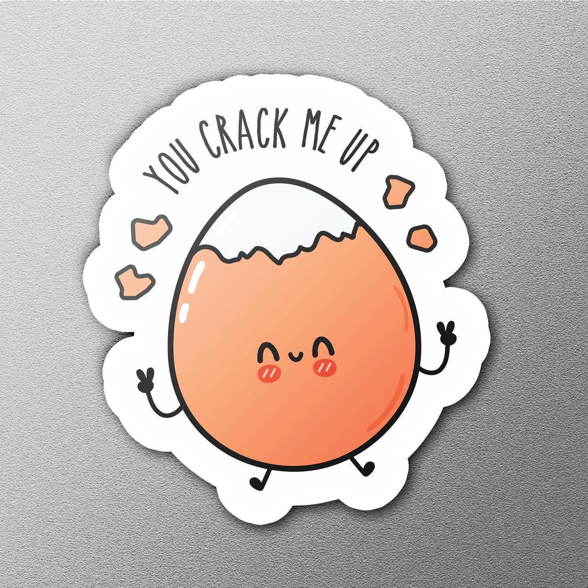You Crack Me Up sticker, funny food pun – view 3