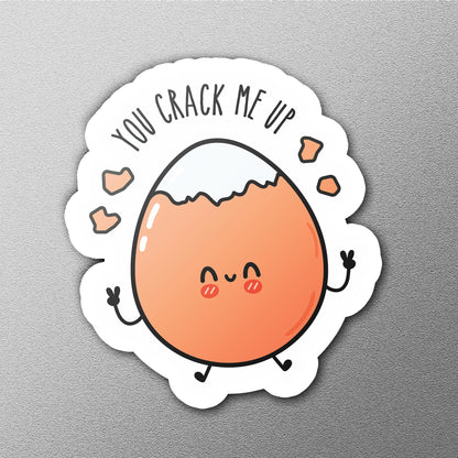 You Crack Me Up sticker, funny food pun – view 3
