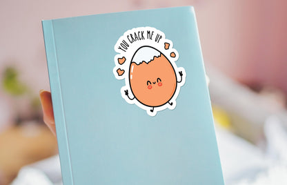 You Crack Me Up sticker, funny food pun – view 4