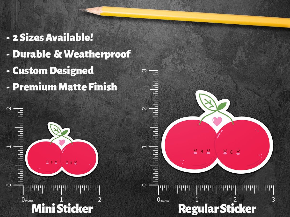 Two Cute Cherries sticker, cute fruit design – view 2