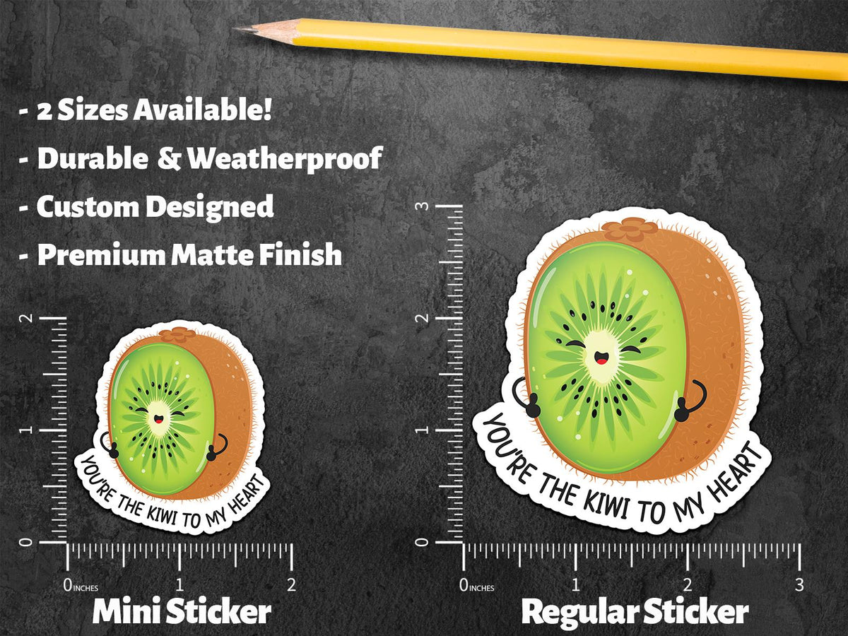 You're the Kiwi to My Heart sticker, cute kiwi fruit – view 3