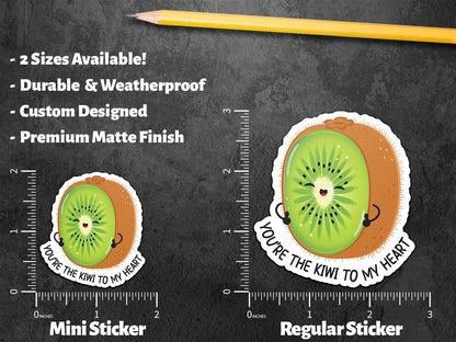 You're the Kiwi to My Heart sticker, cute kiwi fruit – view 3