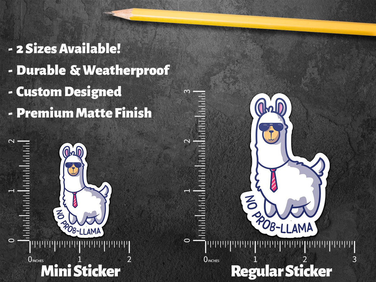 No Prob-llama sticker, fun llama pun – view 2
