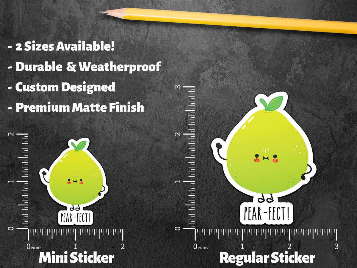 Pear-fect sticker, fun pun design – view 2
