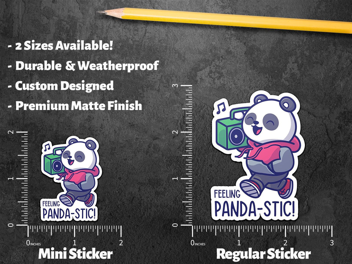 You're Panda-stic sticker, funny pun design – view 2