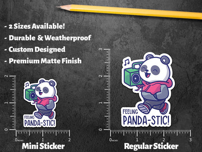 You're Panda-stic sticker, funny pun design – view 2