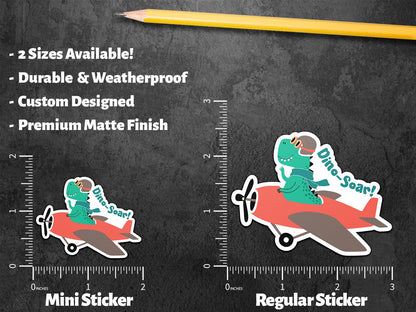 Dino-Soar sticker, funny pun design – view 2