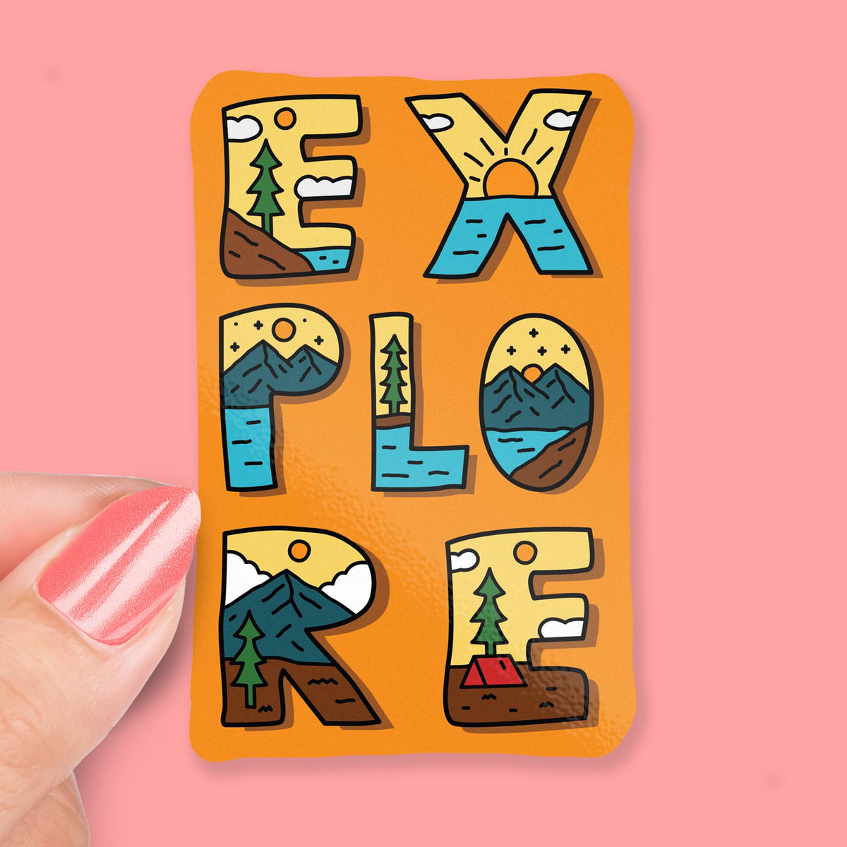 Explore sticker, adventure design