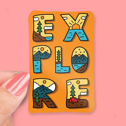 Explore sticker, adventure design