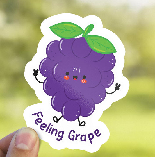 You're Grape! You're Great sticker, fruit pun