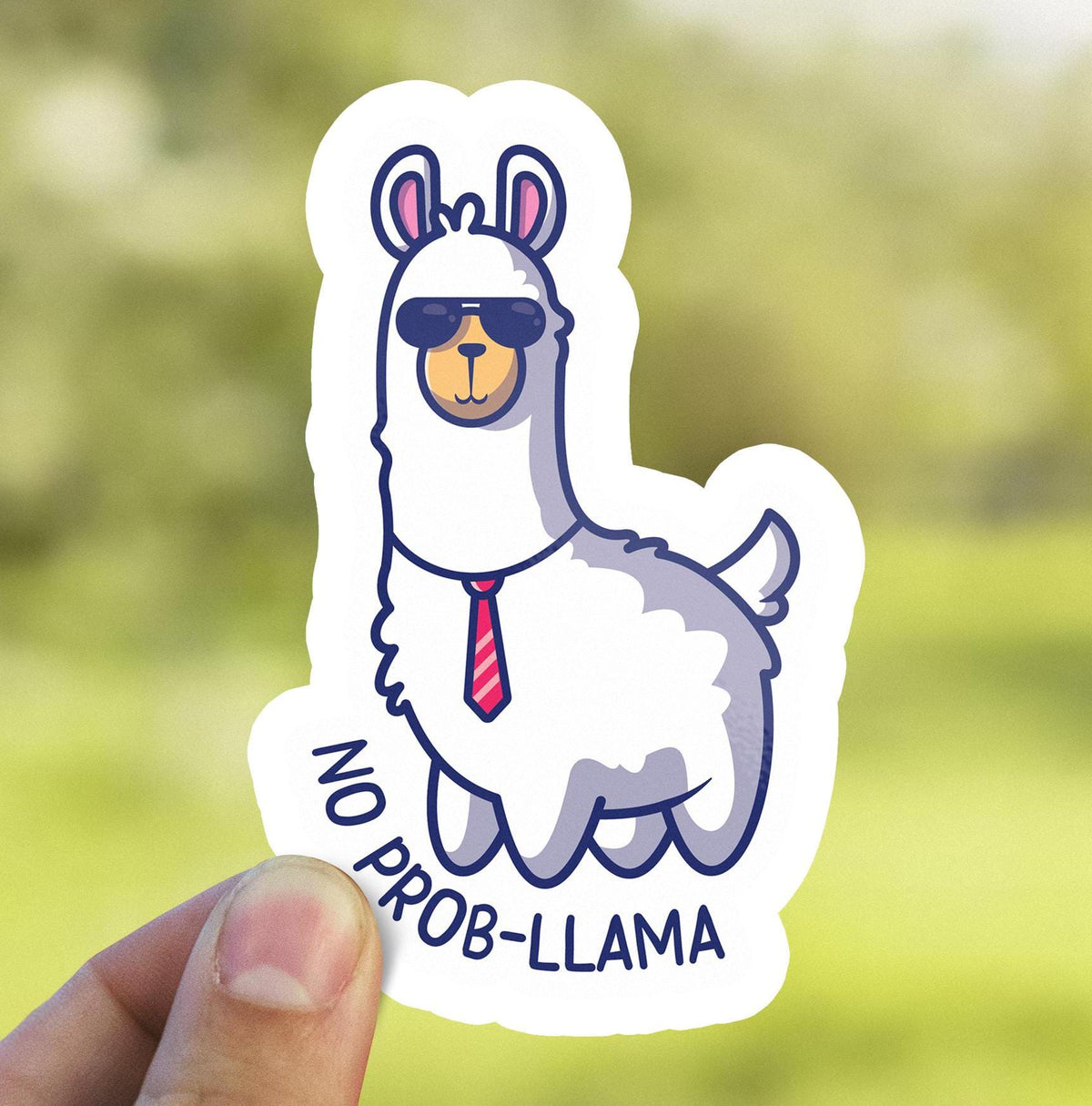 No Prob-llama sticker, fun llama pun