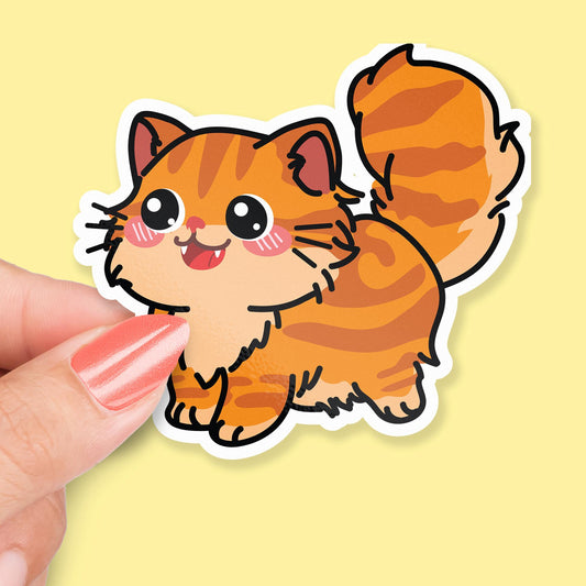 Kawaii Orange Cat sticker, kawaii cat design