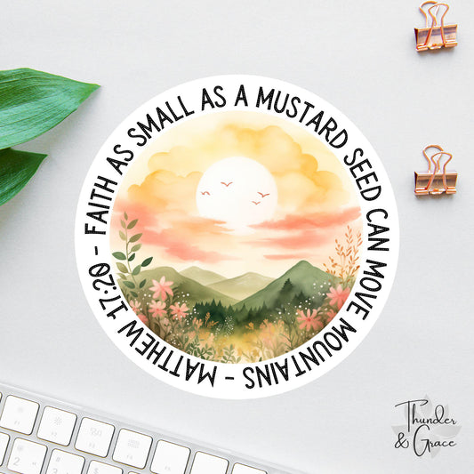 Mustard Seed Faith sticker, bible verse