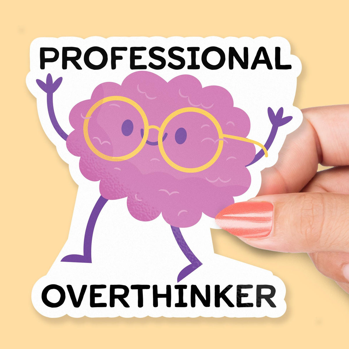 Professional Overthinker sticker, overthinker humor