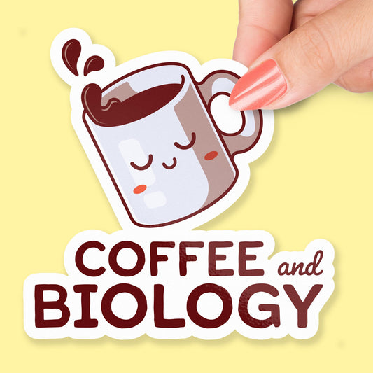Coffee and Biology sticker, science humor