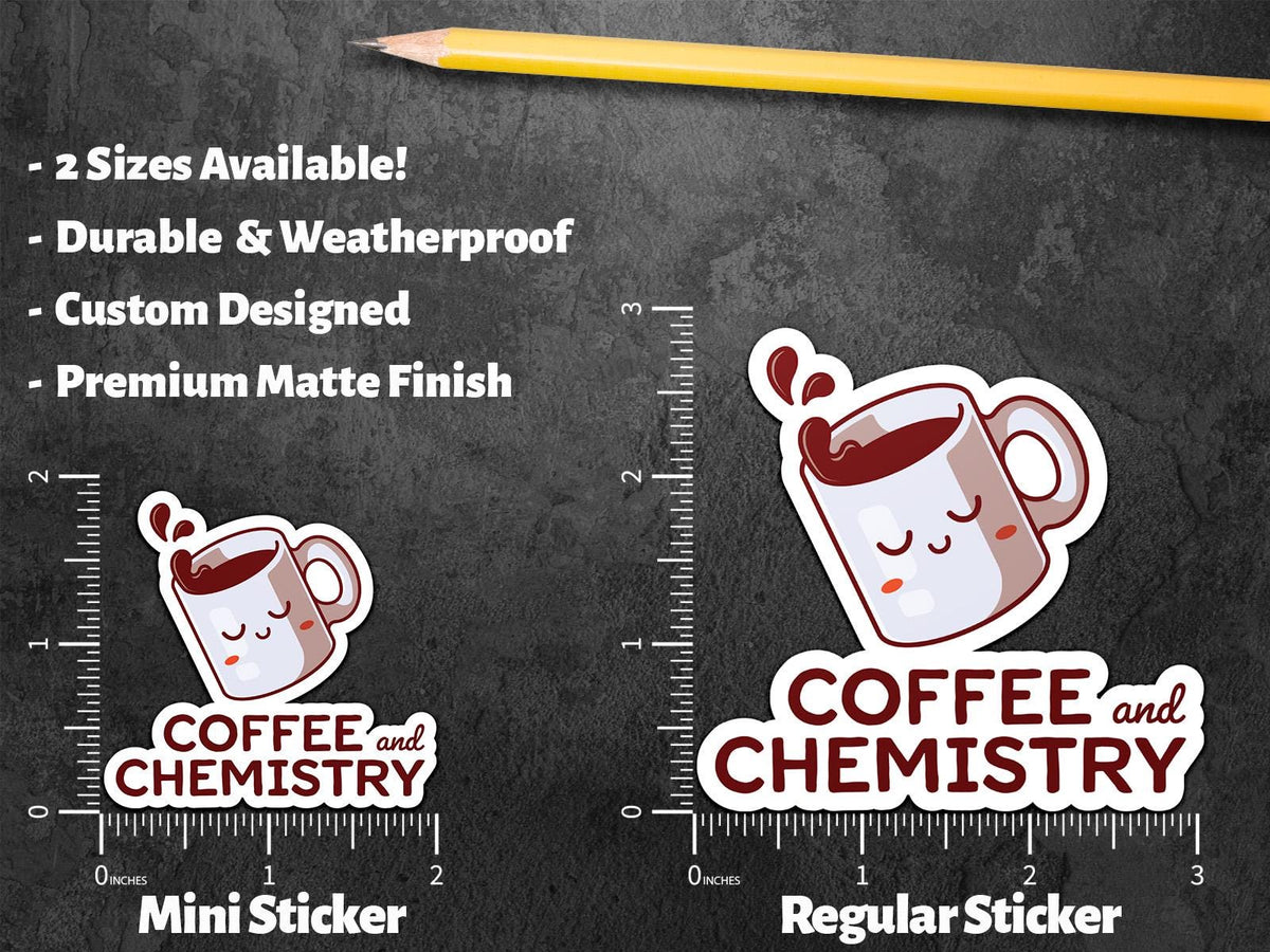 Coffee and Chemistry sticker, chemistry humor – view 2