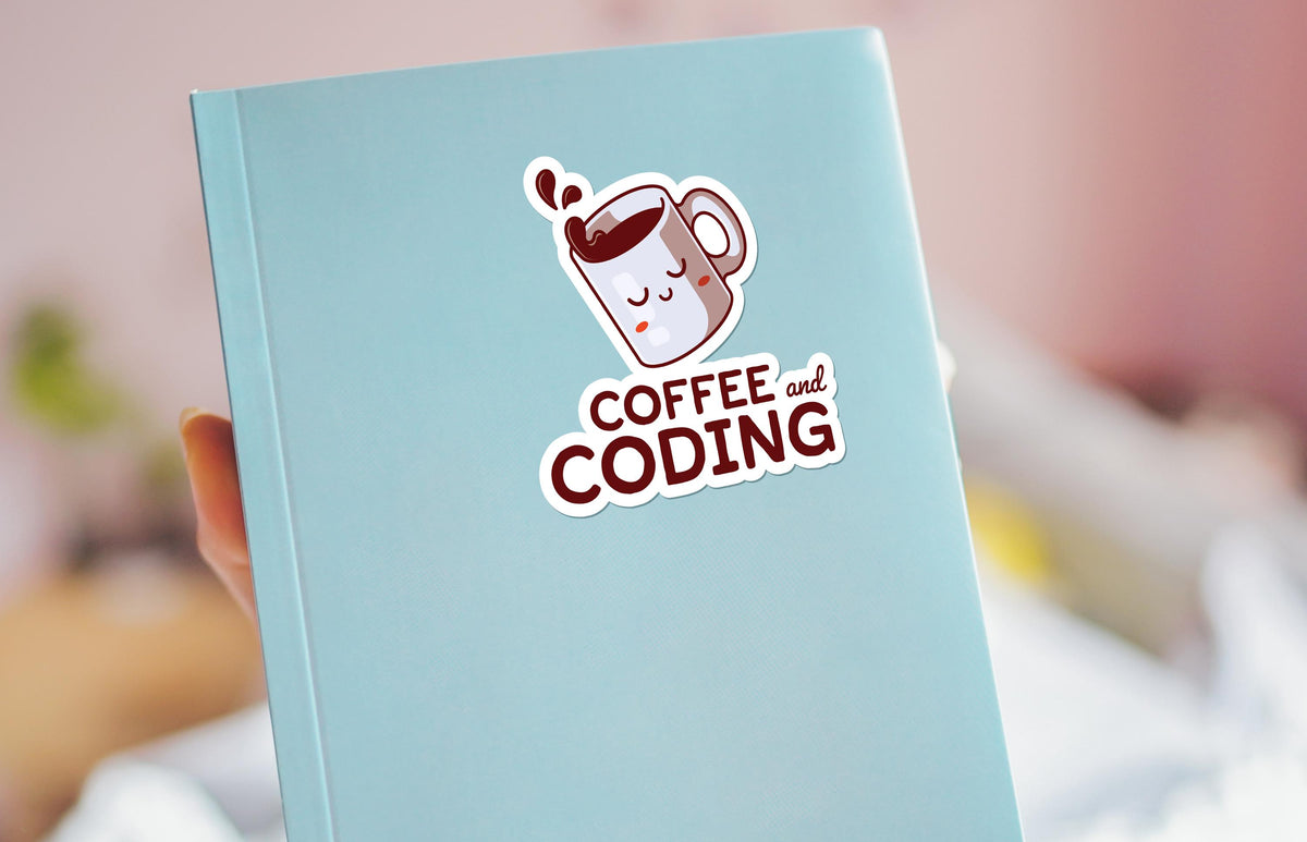 Coffee and Coding sticker, coding humor – view 3