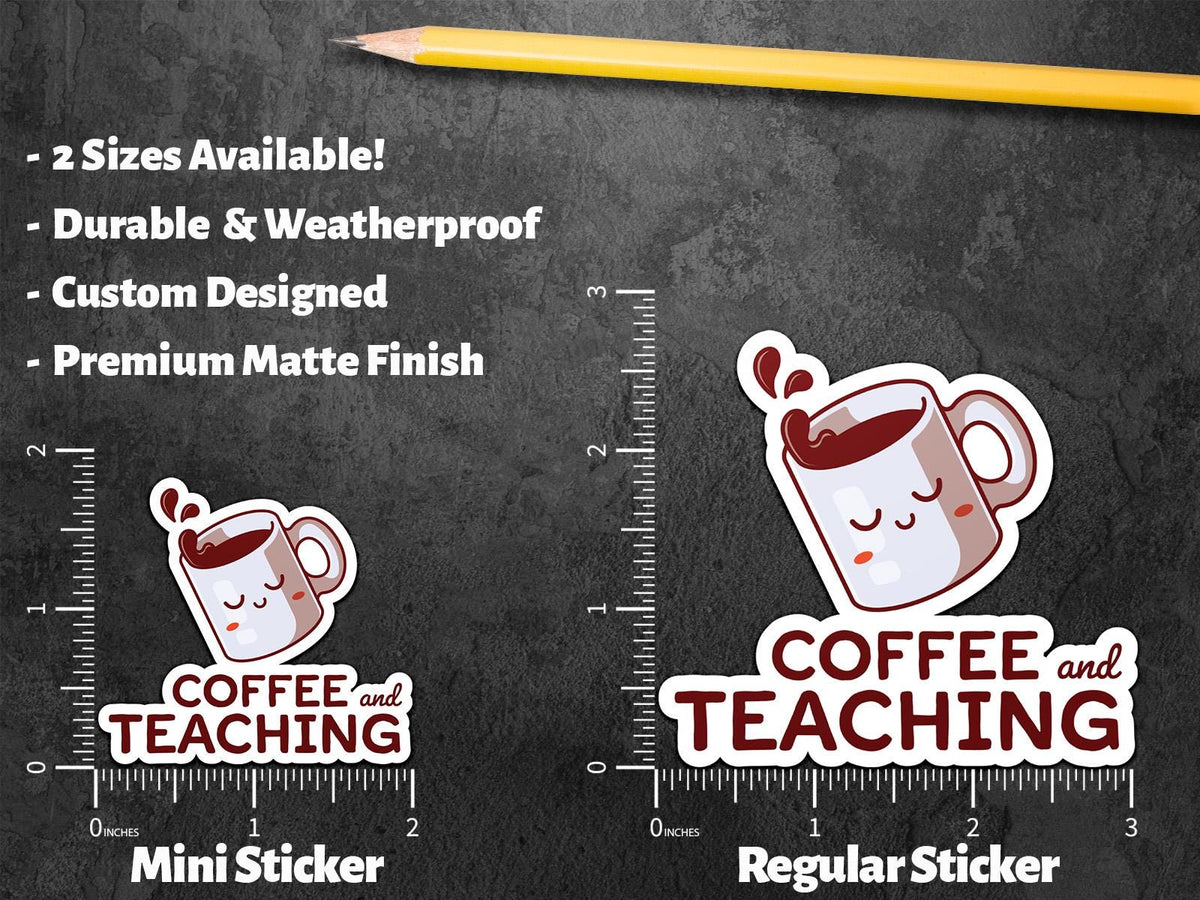 Coffee and Teaching sticker, teaching humor – view 2