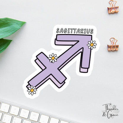 Sagittarius sticker, retro zodiac