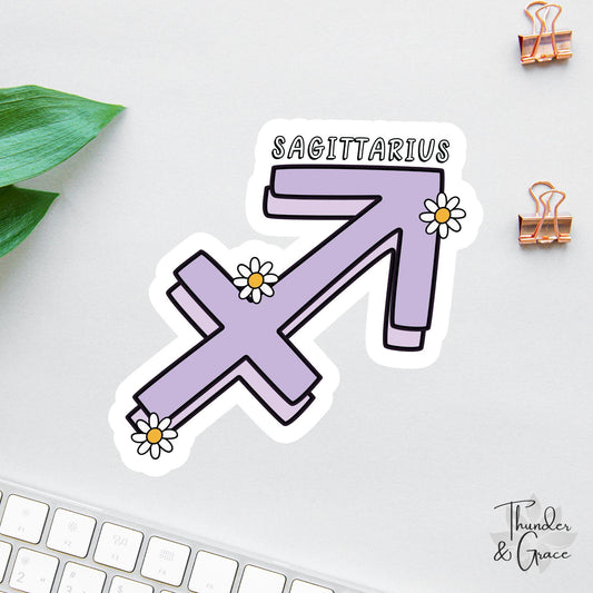 Sagittarius sticker, retro zodiac