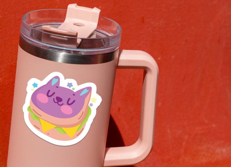 Cat Sandwich sticker, cute animal humor – view 4