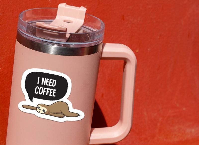 I Need Coffee sticker, funny morning mood – view 4