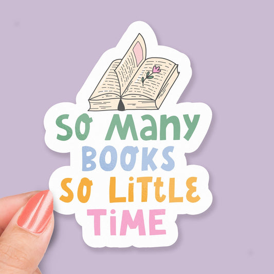 So Many Books sticker, library vibes