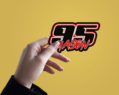 Custom Racing Sticker with Name & Number by Stickreews — view 2