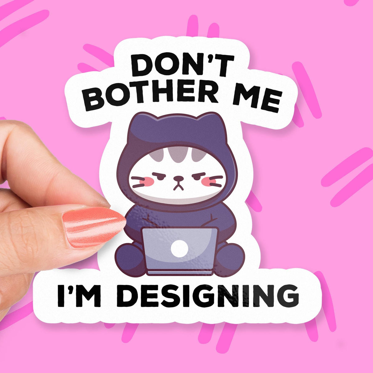 Title: Don’t Bother Me sticker, office humor