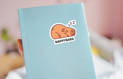 Nappybara sticker, cute sleeping capybara – view 3