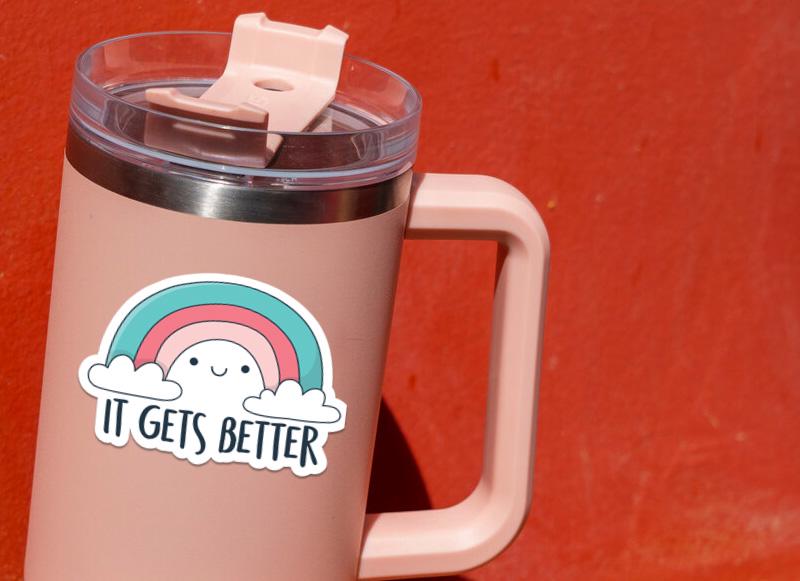 It Gets Better sticker, positive message – view 4