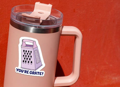 You're Grate sticker, cute cheese grater pun – view 4