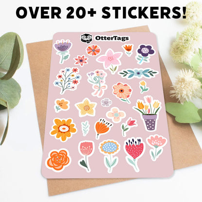 Botanical Flower Sheet sticker sheet, cute floral – view 3