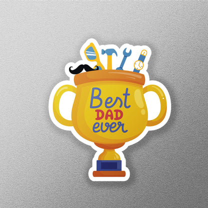 Best Dad Ever sticker, trophy with tools – view 3
