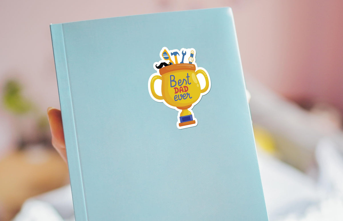 Best Dad Ever sticker, trophy with tools – view 4