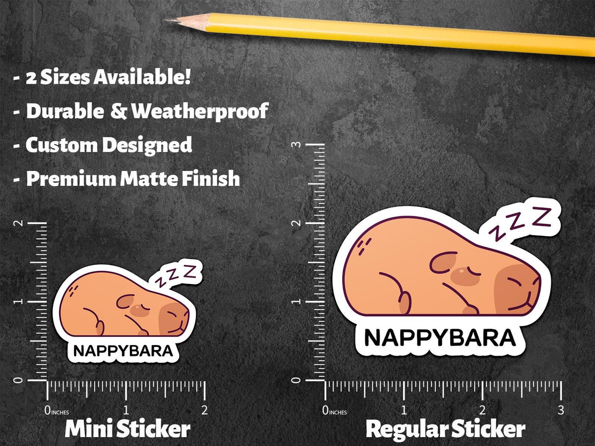 Nappybara sticker, cute sleeping capybara – view 2