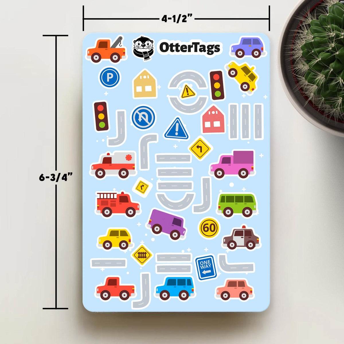Fun Car and Road Sheet sticker sheet, cute vehicle – view 3