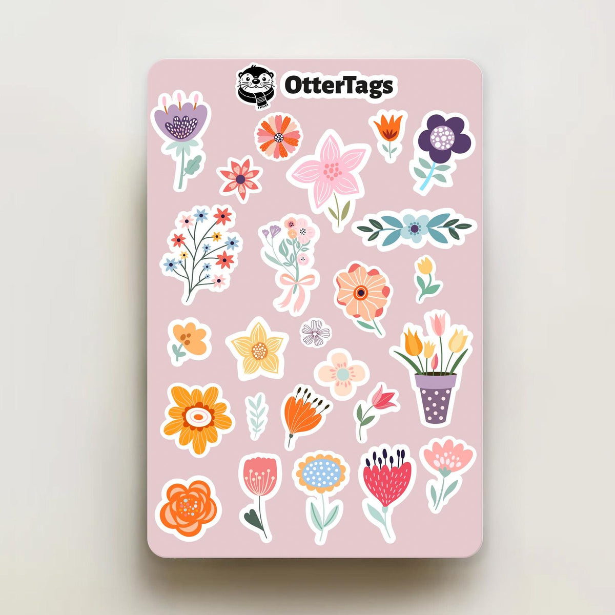 Botanical Flower Sheet sticker sheet, cute floral – view 2