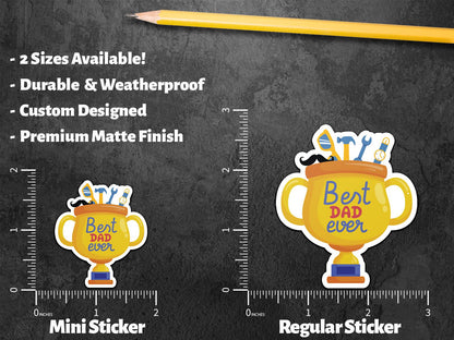 Best Dad Ever sticker, trophy with tools – view 2