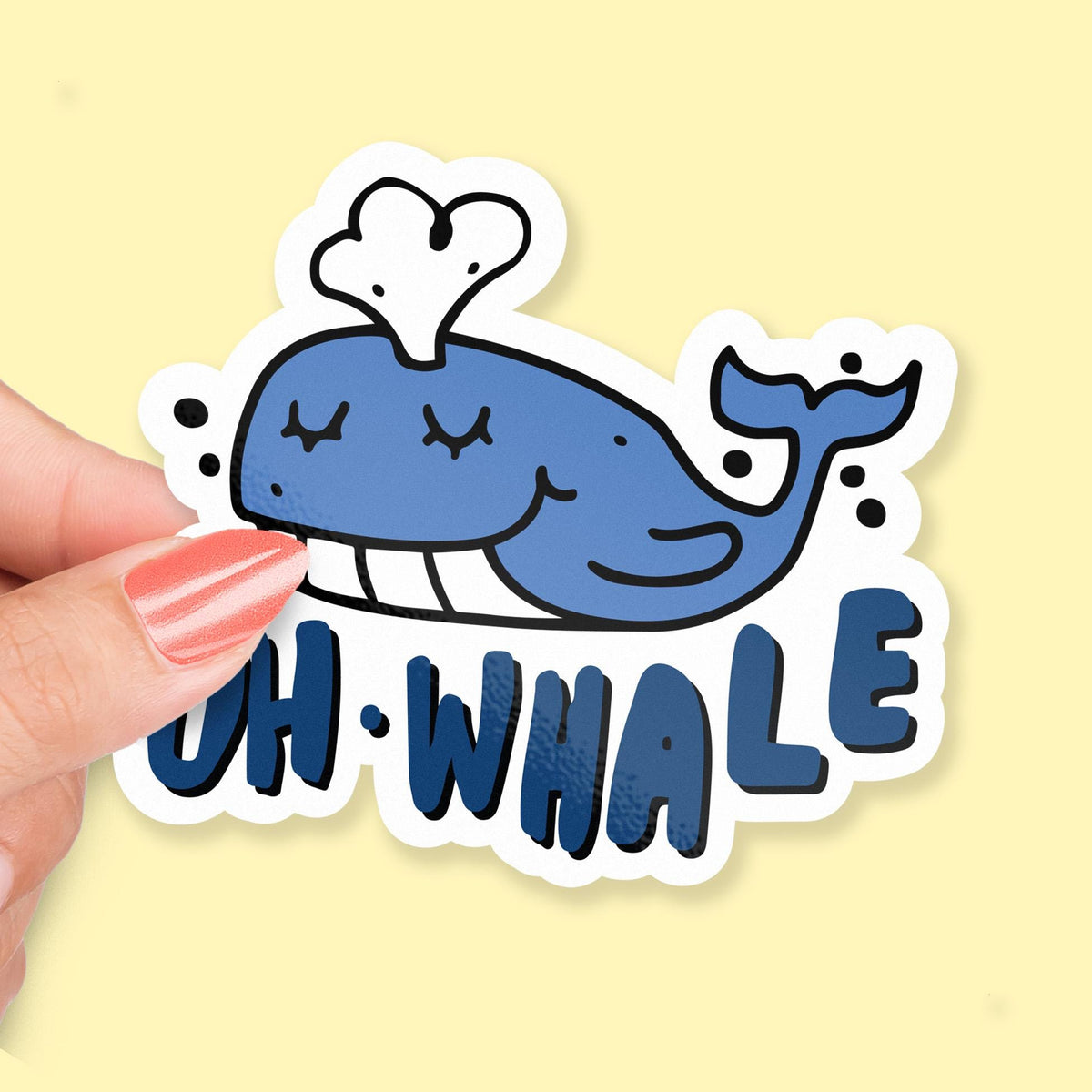 Oh Whale sticker, funny whale pun – view 3