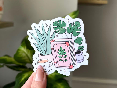 Plants & Books sticker