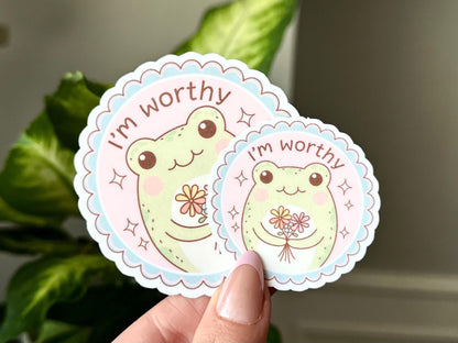 I'm Worthy Frog sticker
