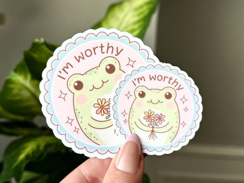 I'm Worthy Frog sticker
