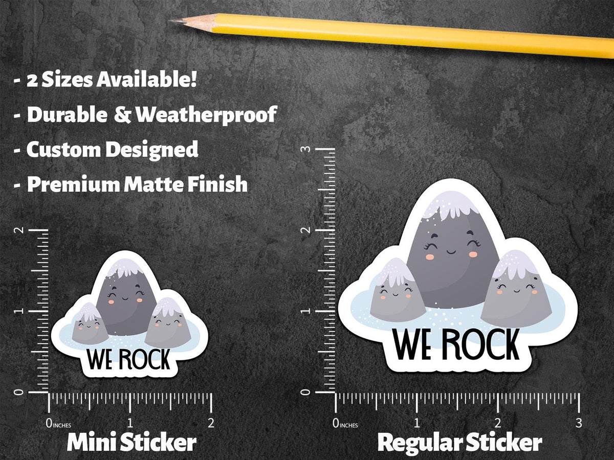 We Rock sticker, cute smiling rocks – view 2