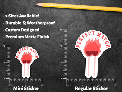 Perfect Match sticker, heart-shaped match heads – view 2