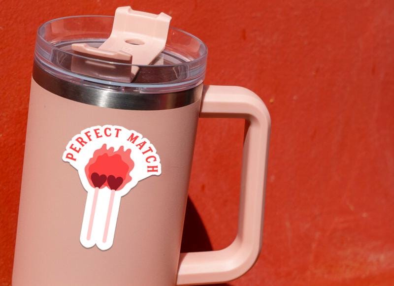 Perfect Match sticker, heart-shaped match heads – view 4