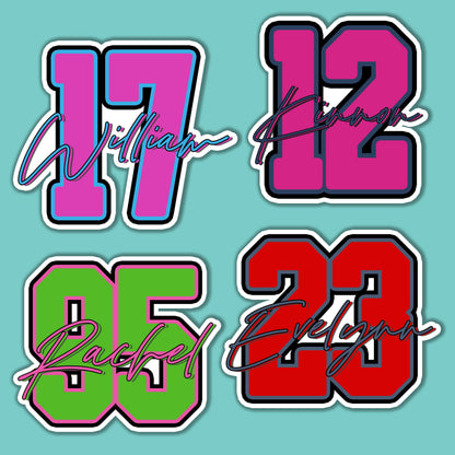 Custom Baseball & Softball Name and Number Decal by Stickreews